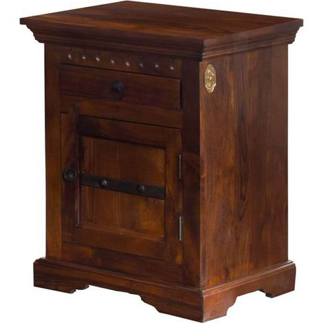 comodino in legno di Acacia 45x40x60 nougat laccato OXFORD 271 (1/3)