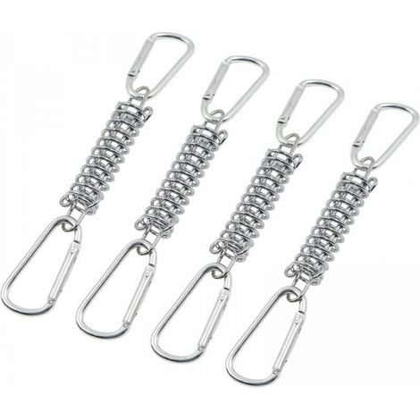 4pcs Boucle Ressort Tension Fixation Store - Voile D'ombrage Fixations Accessoires en Acier Inoxydable avec 4 Ressorts HéLicoïdaux 8 Mousquetons pour Tentes Auvents Camping (1/4)