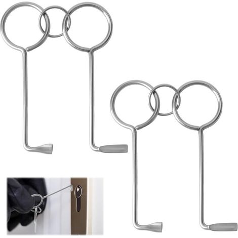 4-Piece Universal Lock Pick Set, Stainless Steel Lock Picking Tools, Ideal for Doors, Locksmiths, Emergency and Breakdown Services (1/5)
