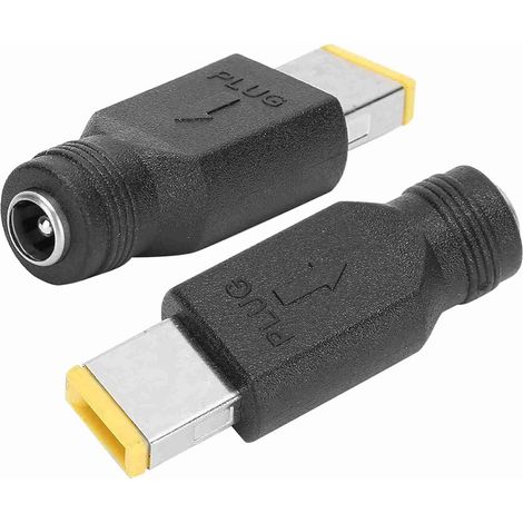 2 pièces tête d'adaptateur d'alimentation pour ordinateur portable, 5,5 x 2,1 mm femelle à 11 x 5,0 mm mâle carré, adapté pour ordinateur portable / bloc d'alimentation portable, compatible avec 20V-2 (1/5)