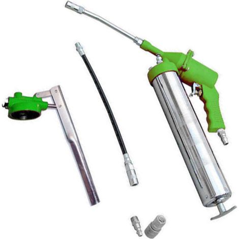 TrAdE Shop Traesio - Ingrassatore Pneumatico Auto Ad Aria E Pistola Pompa Manuale Con Tubi Kit 6 Pz -