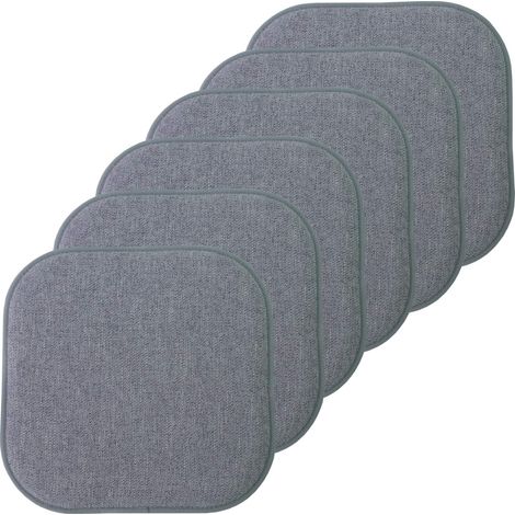 Lot de 6 Coussins de Chaise en Mousse à mémoire de Forme, Motif nid d'abeille, Dos en Caoutchouc antidérapant, Arrondi, carré, 40,6 x 40,6 cm, Bleu /Gris (1/5)