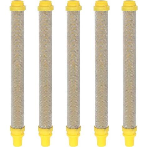 5 Pieces 100 Mesh Filter de Pistolet de Pulvérisation sans Air Miles en Acier Inoxydable Airless Pistole Filtre pour Wagner Airless Paint Spray Gun,100mm (Jaune) (1/5)