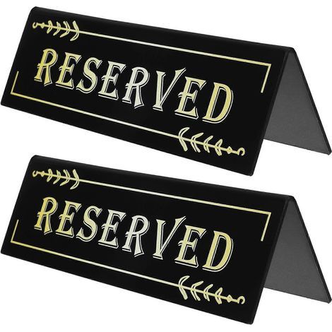 Tischschilder: „Reserviert“, „Reservierte Plätze“, „Reservierter Tisch“, Platzkarte. – 15,00 x 4,50 x 4,10 cm (1/2)