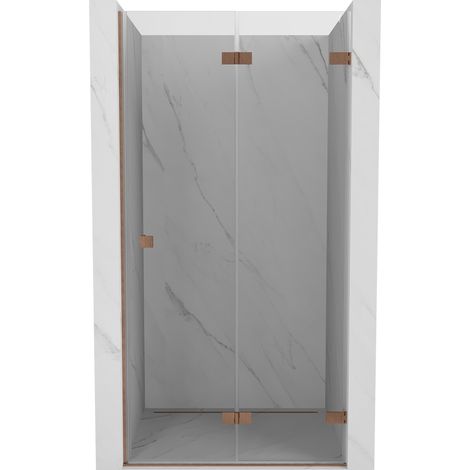 Mexen Lunar-F Falttür Duschwand rechts 80 cm, transparent, gebürstetes Kupfer - 836-080-000-65-00-P