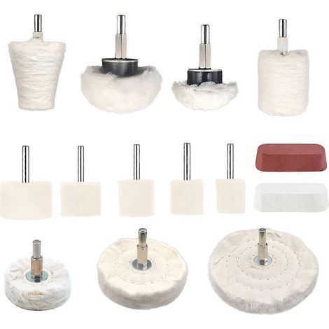 Kit de 14 disques de polissage pour perceuse, tampons de polissage blancs (1/5)