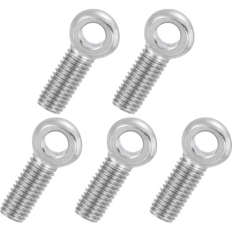5 Pcs Boulon à Œil M10x35mm Boulon à Œillet de Levage pour Balancement d'Épaule, Vis Filetage Complet en Acier Inoxydable 304, Filetage Métrique Trou Coulissant, Couleur Argentée (1/5)