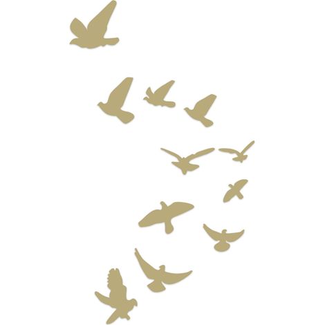Sticker mural miroir en forme d'oiseau, à faire soi-même, pour la décoration du salon et de la chambre (doré) (1/5)