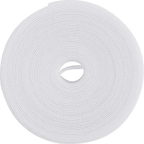 Colliers de serrage réutilisables et polyvalents pour la gestion des câbles, 5 m x 1,2 cm, blancs (1/4)