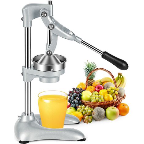 Randaco Manuelle Zitruspresse aus Edelstahl 304, robuste Fruchtpresse, effiziente Entsaftung mit geringem Kraftaufwand