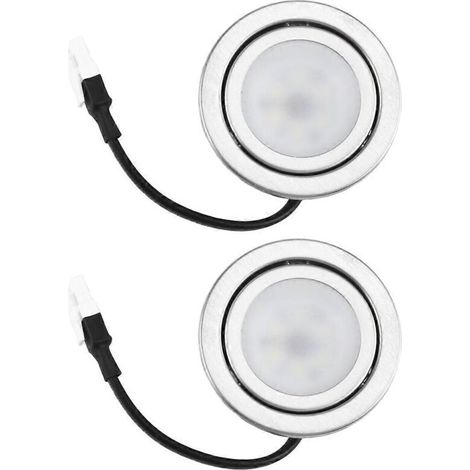 Lot de 2 lampes LED pour hotte de cuisine en acier inoxydable, 12 V CC, argent [DB]-AquaForge (1/5)