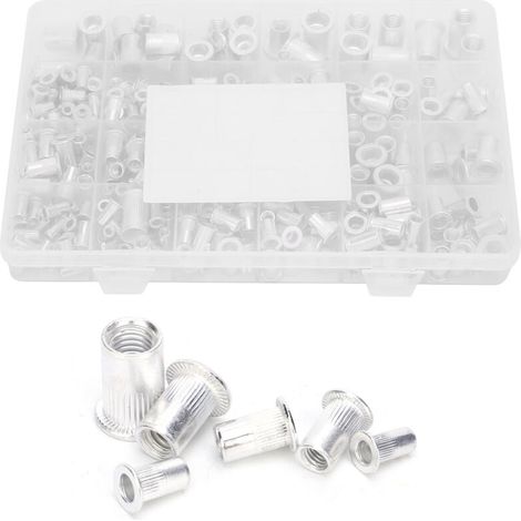 Dadi a rivetto in alluminio, 300 pezzi/scatola, misure 6-32/8-32/10-24/10-32/1/4-20/M3/M4/M5/M6/M8-Crezuo