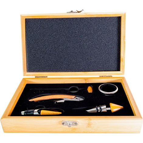Pradel Excellence RT802H, Cofanetto Sommelier in bambù: per 1 bottiglia con 4 accessori (1/4)