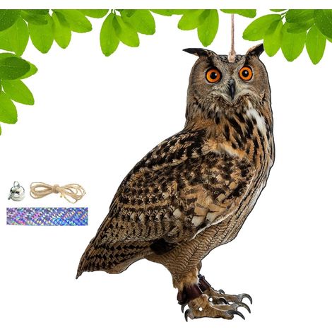 zur Vogelabwehr 2D Eulen Vogelscheuche Als Abwehr Anhänger