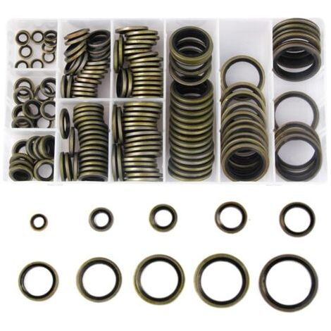 Joints toriques en fer et caoutchouc – Lot de 150 pièces M6-M24 – Étanchéité haute pression pour applications hydrauliques (1/4)