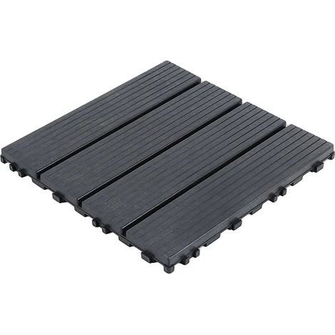 Dalles extérieures emboîtables, matériau PVC, dimensions 30X30 cm, épaisseur 2 cm, surface antidérapante, installation facile en DIY (1/5)