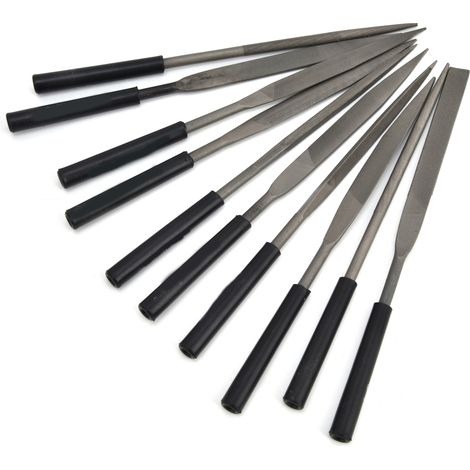 Ensemble de mini limes aiguilles en acier au carbone, limes à une seule face pour le lissage des métaux, modules 5 x 180 mm (1/5)