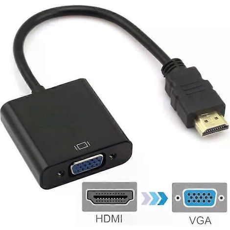 Adaptateur HDMI vers VGA - Câble mâle-femelle de 20 cm, noir (1/5)