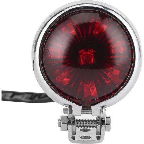 Universal 12V LED Motorcycle Tail Light Brake Light with Mounting Screw Rod (Red-Silver Shell) (1/5)