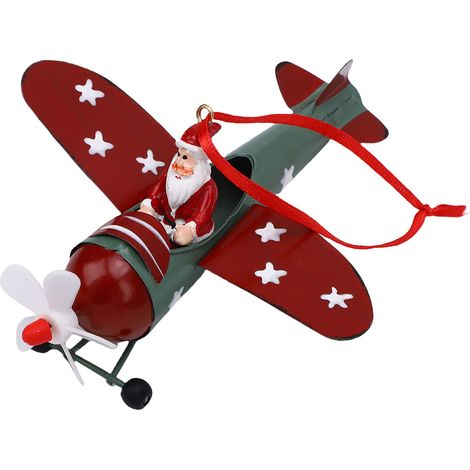 Vintage-Weihnachtsmann-Anhänger aus Eisen, hängende Weihnachtsbaumdekoration für Tisch, Regal, Kamin, Bücherregal, Flugzeug (1/5)