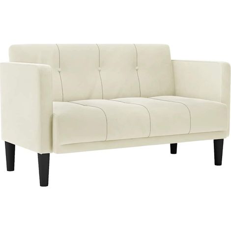 vidaXL Divano Divanetto Crema 111 cm in Velluto (1/5)