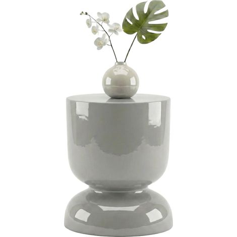 Table d'appoint et Tabouret, Design sablier, Gris Clair (1/5)