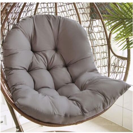 royaluxe-Coussin de Chaise, Coussin Fauteuil Rotin, Coussinets de Chaise Relax pour Balançoire Panier Suspendu, Coussin de Siège de Panier pour Intérieur, Extérieur, 80 x 120 cm, Gris (1/5)