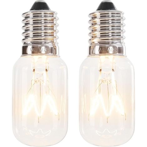 greate 2x 15W E14 Warmweiße Kühlschranklampe - Lampe für Nähmaschine, Dunstabzugshaube, Salzkristalllampe, Gefrierschrank - 15W Kühlschranklampe, T22, 90 Lumen & 2700K [Energieklasse G] (1/4)