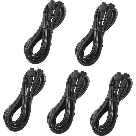 5PCS 3M 2PIN Câble d'extension Mâle et Femelle pour Spot LED Lampes LED Mono Couleur,Blanc Froid, Blanc Chaud, Bleue Spot LED Eclairage extérieur (1/4)