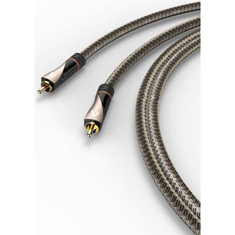 Câble RCA numérique, 1 conn. mâle - 1 conn. mâle, textile, doré, 2 m