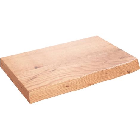 Dessus de table marron clair 60x40x6 bois chêne traité (1/5)