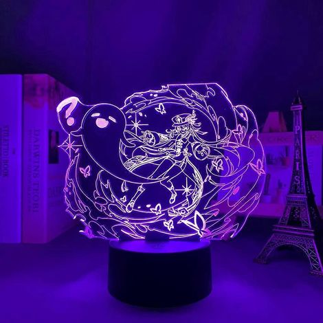 Lampe de nuit LED 3D Genshin Impact Hu Tao, lampe LED acrylique pour jeu (1/5)