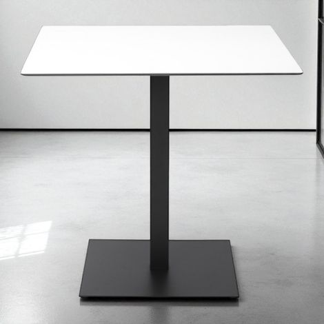Tavolo quadrato da bar pub ristorante per esterno 80x80 cm piano in HPL Bianco H 74 (1/5)