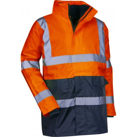 Parka 4 en1 haute visibilité Orange Fluo/Marine PREVENTION - 5002 - LMA - taille 4XL