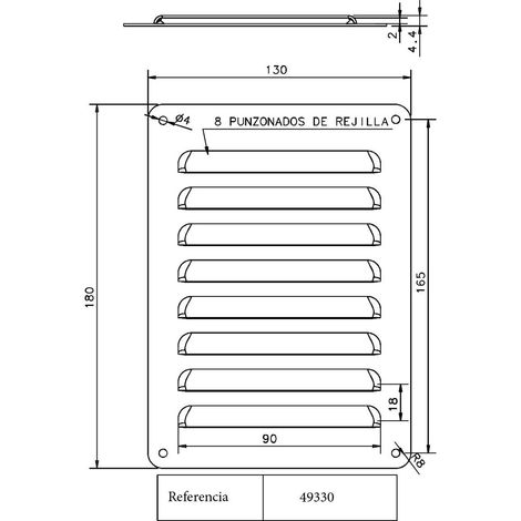 Grille de ventilation pour armoire électrique - Dimension grille - IP30 - 2 pcs - 180x130mm (1/5)