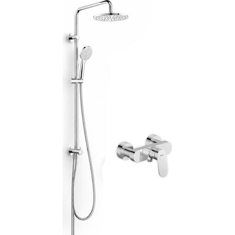 Pack grifo monomando de ducha mecánico DURAVIT Wave + columna DURAVIT Shower system Reno
