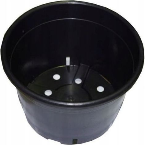 Grand pot de production rond noir de 60 L
