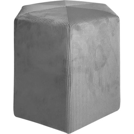 Pouf velours cotele gris fonce 35x35x35 cm