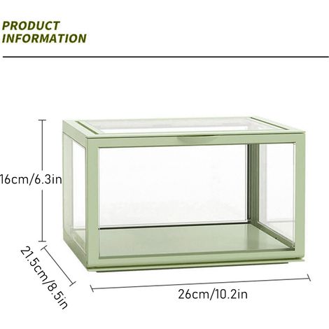 Aufbewahrungsbox für Puppenfiguren, Pop Mart Displaybox mit hoher Transparenz, versiegelte, staubdichte Vitrine für Überraschungsboxen, hellgrün. (1/5)