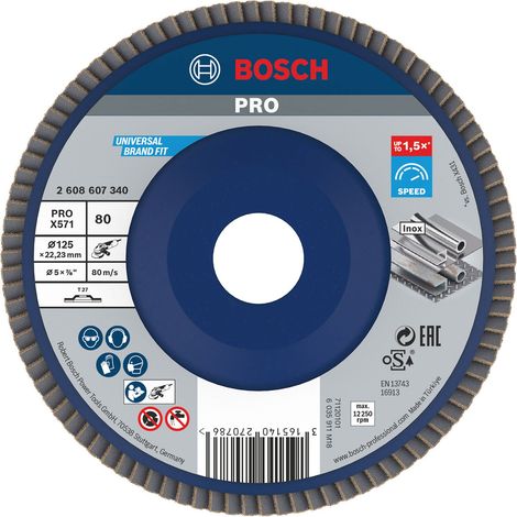 Bosch PRO X571 Disque à lamelles 125 mm G80 - 2608607340 (1/4)