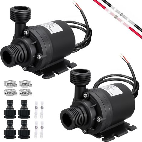 2 Pièces Pompe a Eau 12v, Mini Pompe à Eau Submersible Moteur Sans Balais 800l/h 5m, Pompes à Eau pour la Circulation de l'eau de la Piscine de Fontaine Solaire d'aquarium d'étang de Bassin (1/5)