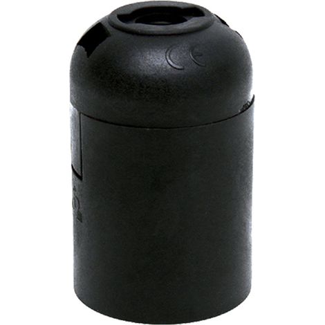 Portalamparas rosca Edison E27 liso negro