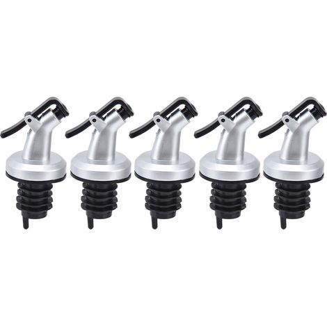 5 Ölausgießer, Rotweinflaschenverschlüsse, Sojasaucenverschlüsse, Essigverschlüsse, Küchenzubehör, 5-teiliges Set (1/5)