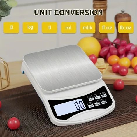 Balance électronique numérique avec écran LCD et fonction de comptage pour aliments de cuisine (10 kg/1 g)