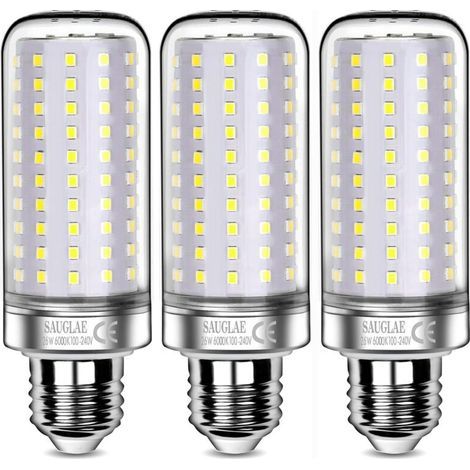 Pack of 3 26W LED bulbs, 200W equivalent, 3000LM, 6000K cool white, E27 [JUN] (1/5)