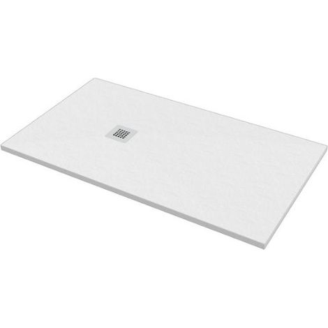 Piatto doccia 75x140 h.2,8 in marmo resina effetto pietra bianco