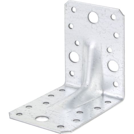 Équerre renforcée galvanisée Sendzimir 90 x 90 x 65 mm – Set de 25 pièces – Pour assemblage sécurisé en acier – Alberts
