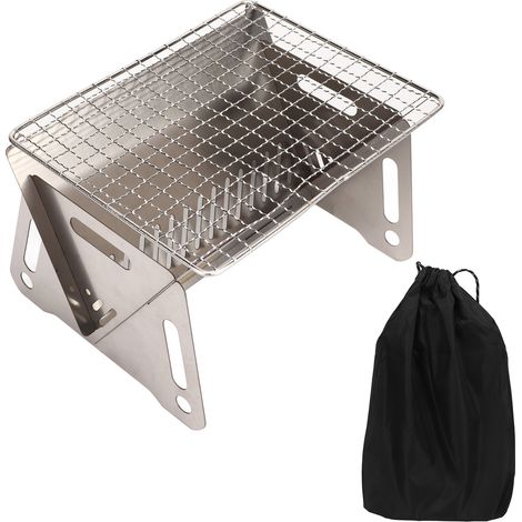 Grill de Camping Pliable en Acier Inoxydable Résistant à la Chaleur avec Holes de Ventilation pour Barbecue Charbon Portable (1/5)
