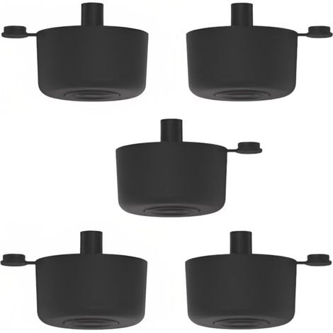 4x Pieds en Plastique Noir pour Meubles Haute Capacité Made in Italy Hauteur 27 mm.