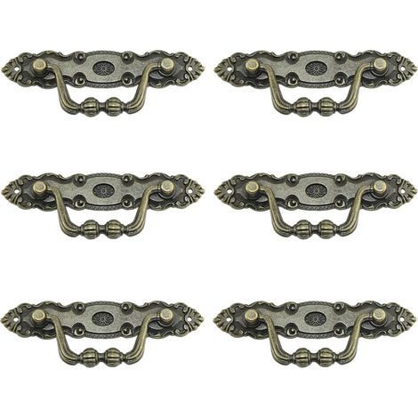 Poignées de porte antiques, poignées en bronze au design vintage, poignées de meubles vintage pour portes, bibliothèques, tiroirs, armoires, commodes (1/5)